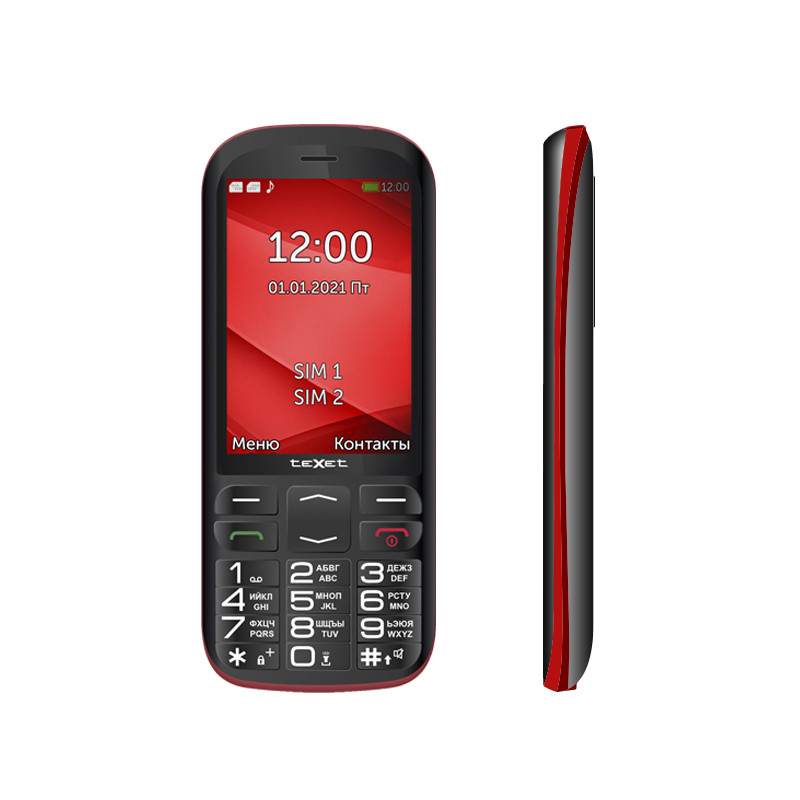 Мобильный телефон Texet TM-B409 черный-красный - фото 1 - id-p114395391
