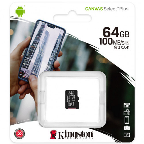 Kingston microSDXC Canvas Select Plus без адаптера флеш (flash) карты (SDCS2/64GBSP) - фото 3 - id-p73744020