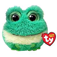 TY: Мягкая игрушка PUFFIES лягушка-шарик, 10 см, зеленый