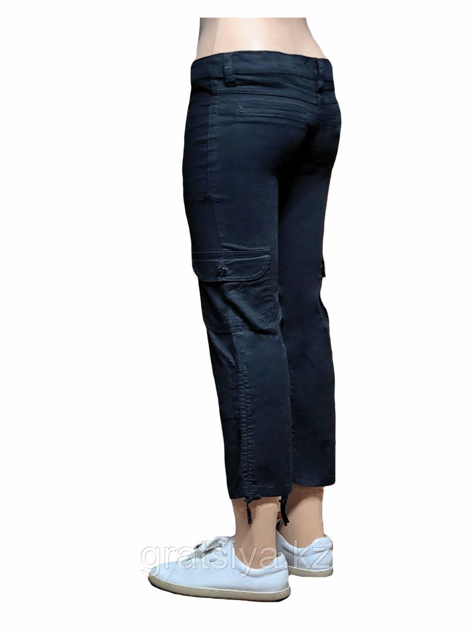 Модные Женские Укороченные Джинсы - Капри Черные 46 размера - фото 3 - id-p114406409