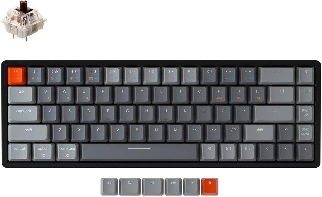 Клавиатура Keychron K6 68 Key Aluminum Frame Hot-Swap RGB Brown - фото 1 - id-p114407894