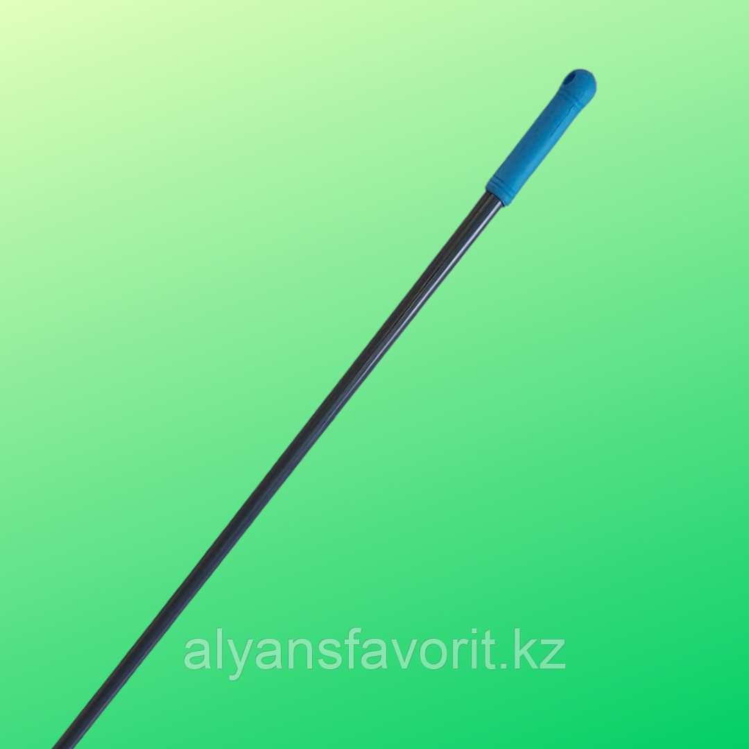 Металлическая ручка 130 см. серая с голубым наконечником для флаундера (закручивающаяся) - фото 1 - id-p114408459