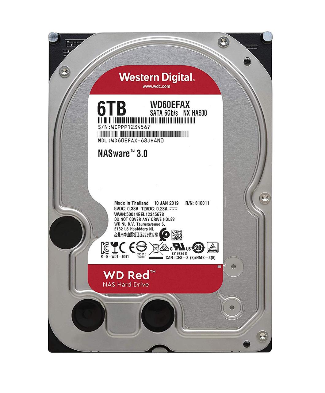 Жесткий диск HDD 6Tb Western Digital RED WD60EFAX - фото 1 - id-p114407648