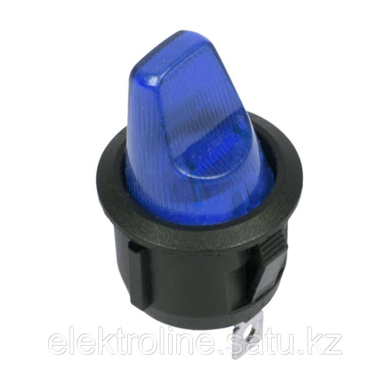Выключатель клавишный круглый 12V 16А(3с)ON-OFF синий с подсветкой REXANT - фото 1 - id-p114255128