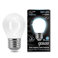 Лампа LED FILAMENT Шар 5W Е27 4100К 450Lm milky /GAUSS/