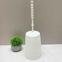 Ёршик для унитаза с крышкой 44 см белый