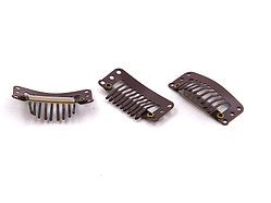 Зажимы чпоки для наращивания волос (б) 3,8 см прямые коричн. (30 шт.) №3566(2)