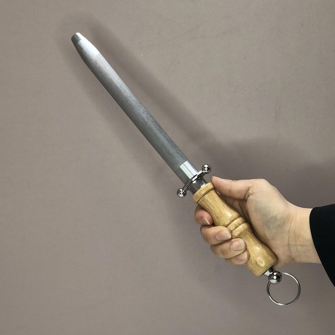 Ручная точилка мусат для ножей (ножеточка) 8"Grinding stick 34 см деревянный - фото 2 - id-p114438250