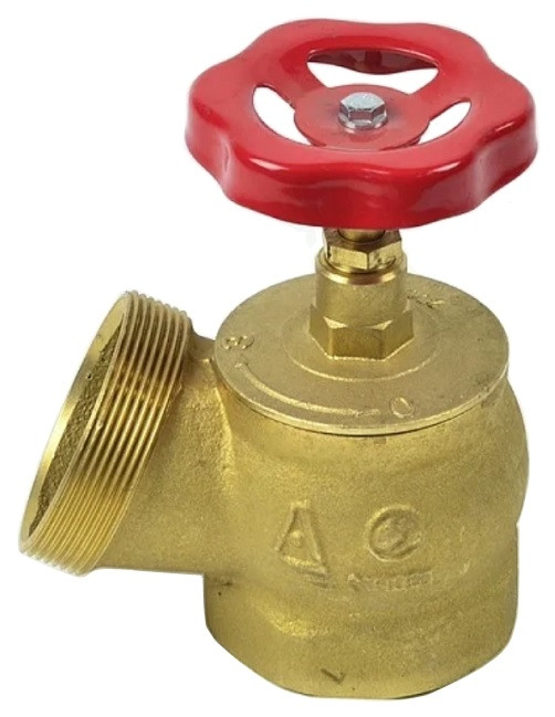 Клапан пожарного крана угловой КПЛП-65 (125) (муфта/цапка) Латунь