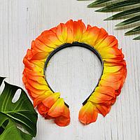 Гавайский ободок с цветами оранжевый