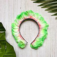 Гавайский ободок с цветами зеленый
