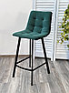 Полубарный стул CHILLI-QB SQUARE зеленый #19, велюр / черный каркас (H=66cm) М-City, фото 5