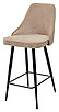 Полубарный стул NEPAL-PB БЕЖЕВЫЙ #5, велюр/ черный каркас (H=68cm) М-City, фото 5