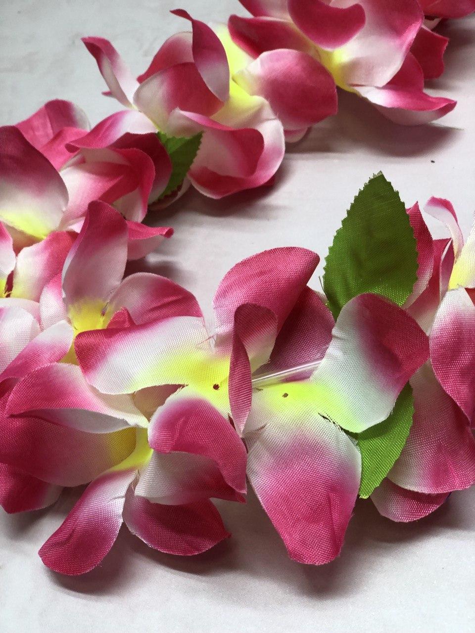 Леи гавайские ожерелье с листьями розовые - фото 3 - id-p114441426