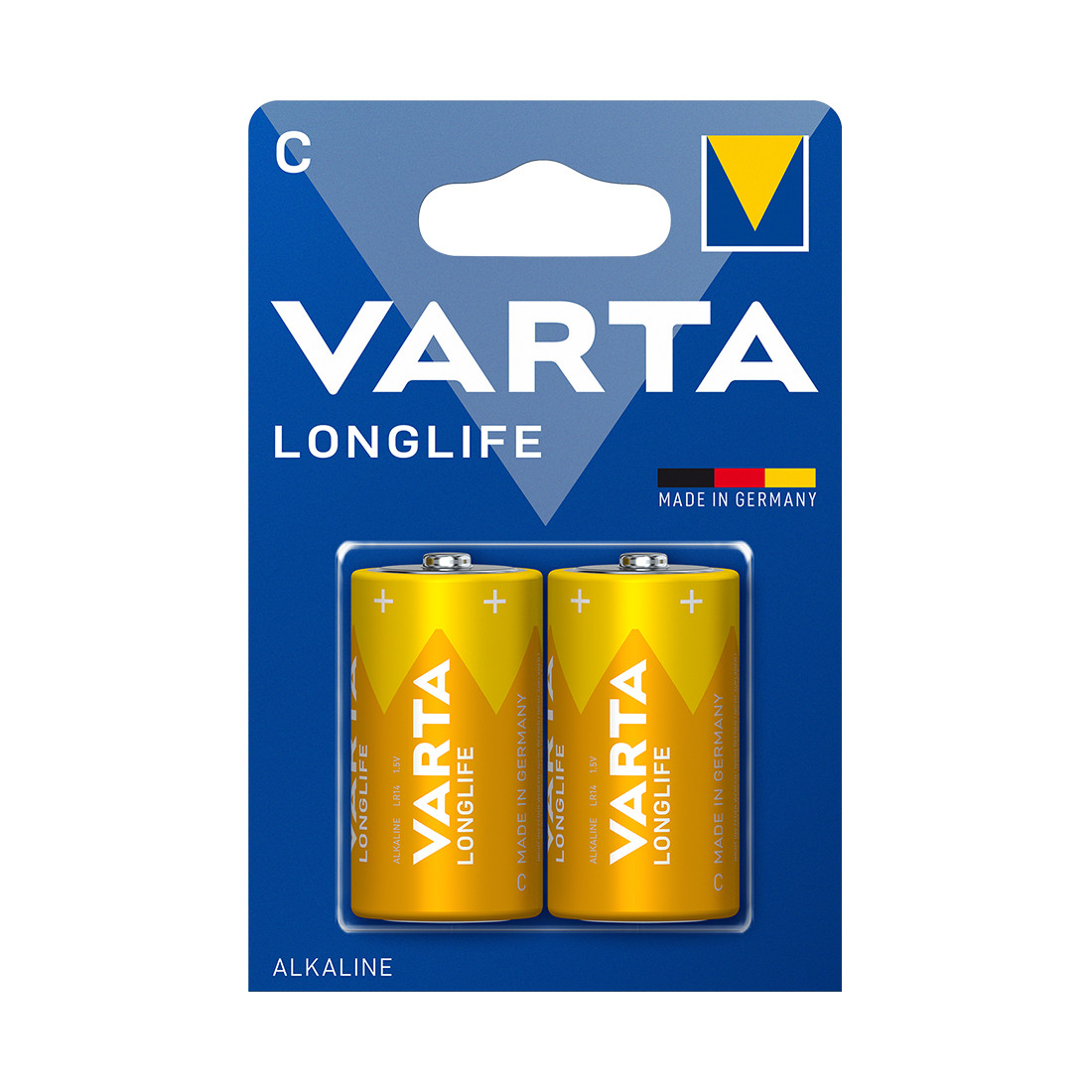 Батарейки алкалиновые C (LR14) 1.5V VARTA Longlife Baby, 2 шт. в блистере