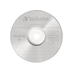 DVD-R диски Verbatim 43548, 4.7GB, упаковка 50 штук, Незаписанные