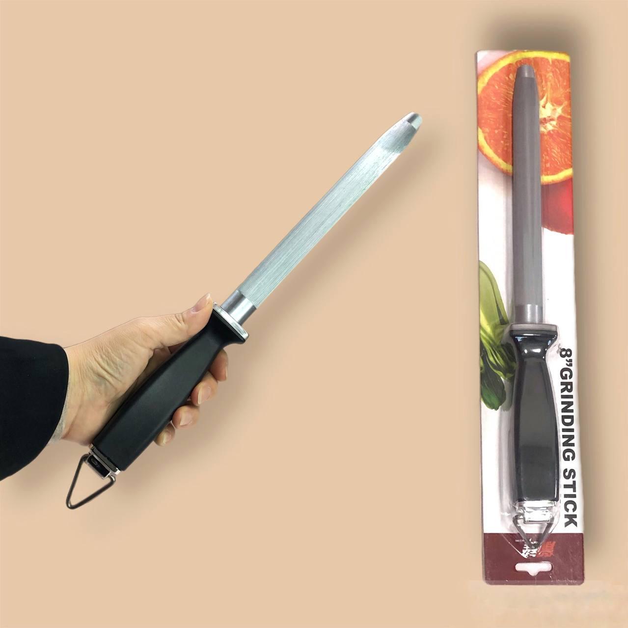 Ручная точилка мусат для ножей (ножеточка) 8"Grinding stick 34 см черный - фото 1 - id-p114442781