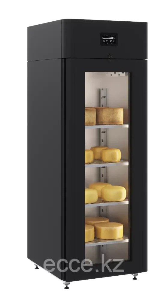 Шкаф холодильный POLAIR CS107- Cheese (black) (со стеклянной дверью) - фото 1 - id-p114444855