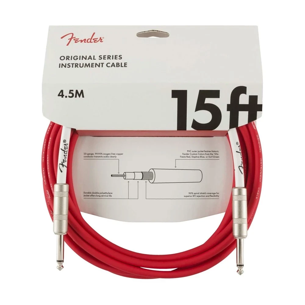 Инструментальный кабель, 4.5м, Fender Original Series Instrument Cable 15" Fiesta Red 099-0515-010 - фото 1 - id-p114453324