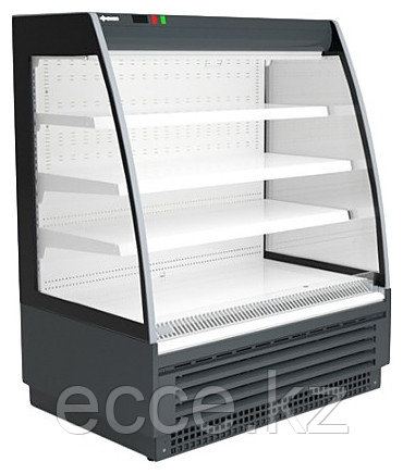 Горка холодильная CRYSPI SOLO SML 1250 Д LED (с боковинами, с выпаривателем, 9005 черная) - фото 1 - id-p114454841