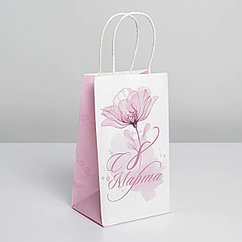 Пакет подарочный крафтовый «Цветок», 12 × 21 × 9 см      7000561