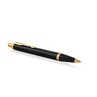 Ручка шариковая Parker IM Core Black GT M, корпус из латуни чёрный матовый/ золотой, синие чернила