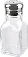 Емкость соль/перец «Бэйзик»; стекло,металл; 100мл; H=105,L=40,B=40мм; прозр.