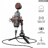 Trust GXT 244 Buzz Streaming USB студиясының микрофоны қара түсті