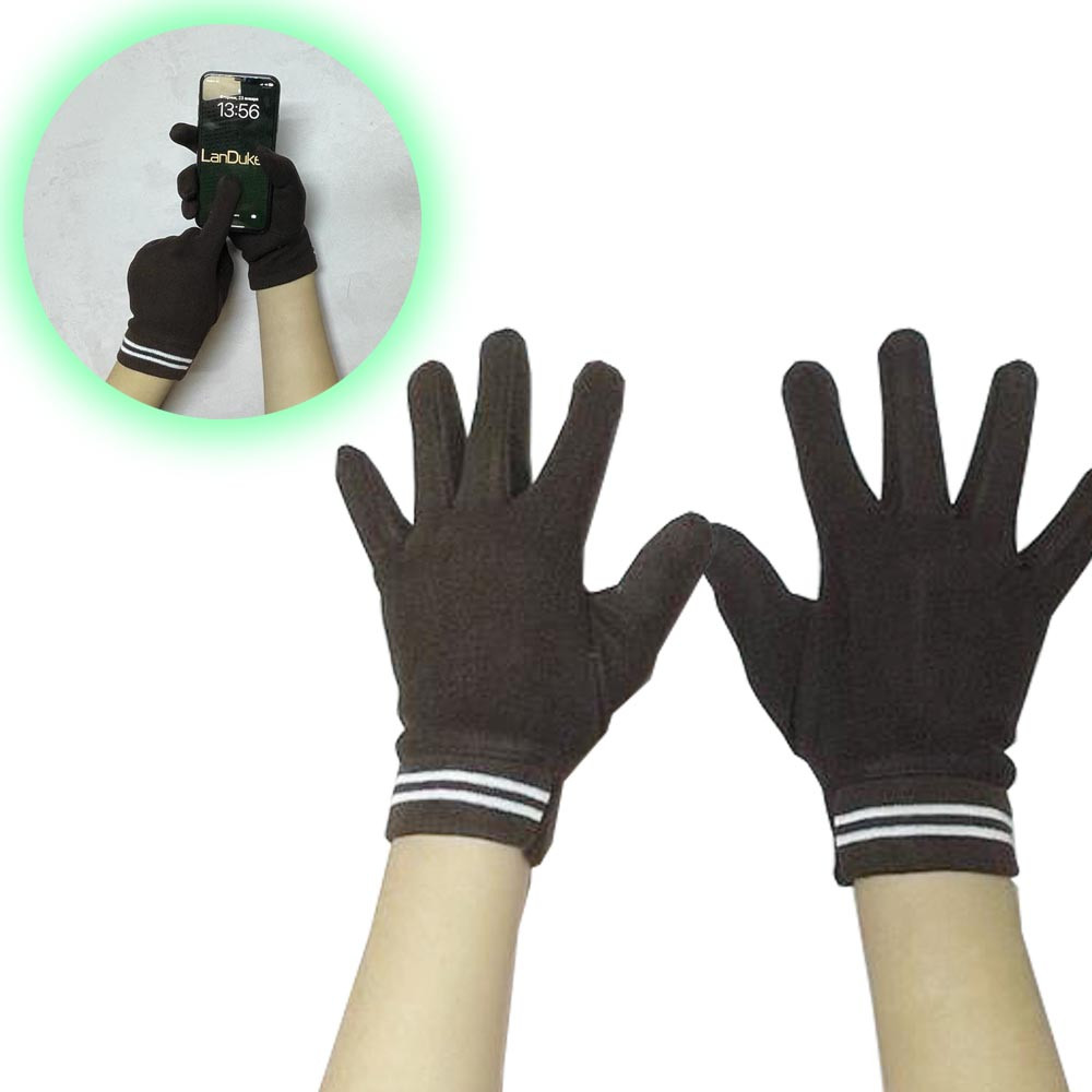 Сенсорные перчатки подростковые коричневые - фото 1 - id-p114463107