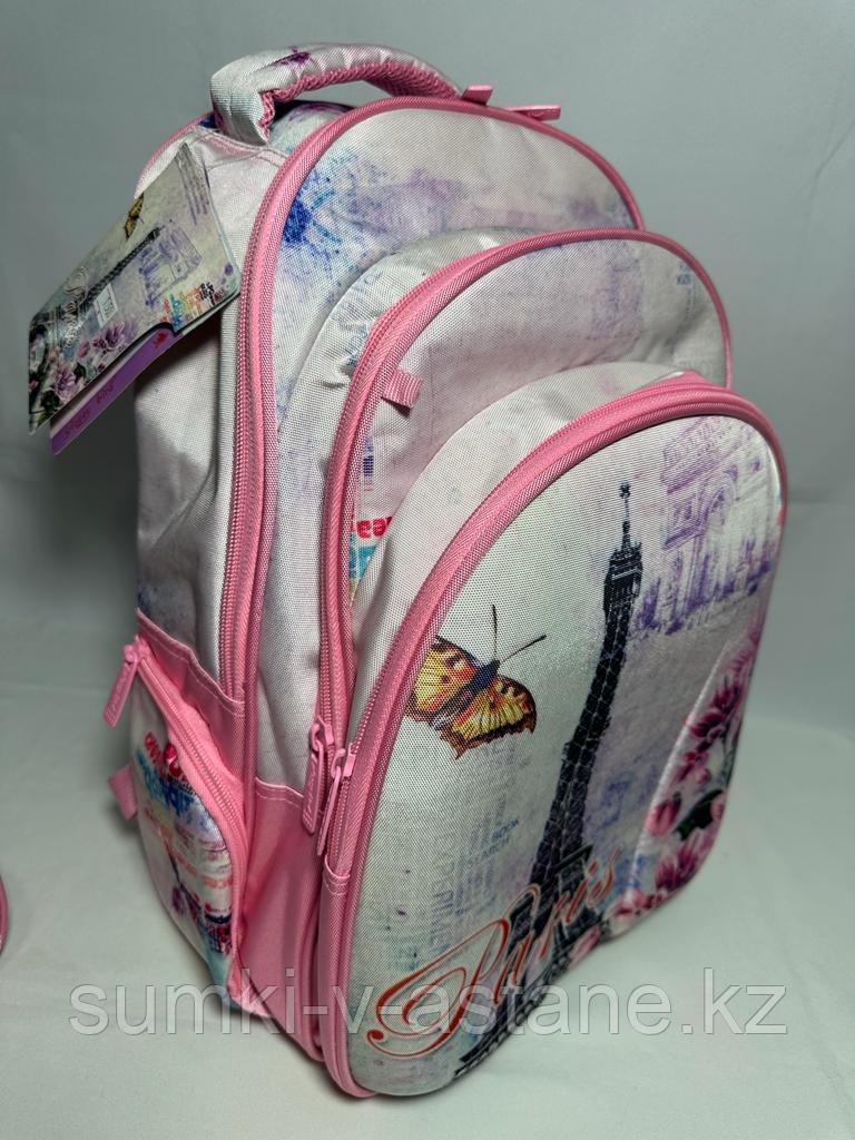 Школьный рюкзак с пеналом для девочек 5-7 класс (высота 43 см, ширина 28 см, глубина 20 см, 3 отдела) - фото 6 - id-p66277120