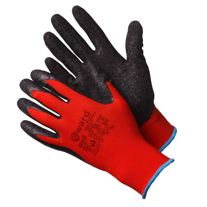 Перчатки Gward Red нейлоновые с текстурированным латексным покрытием