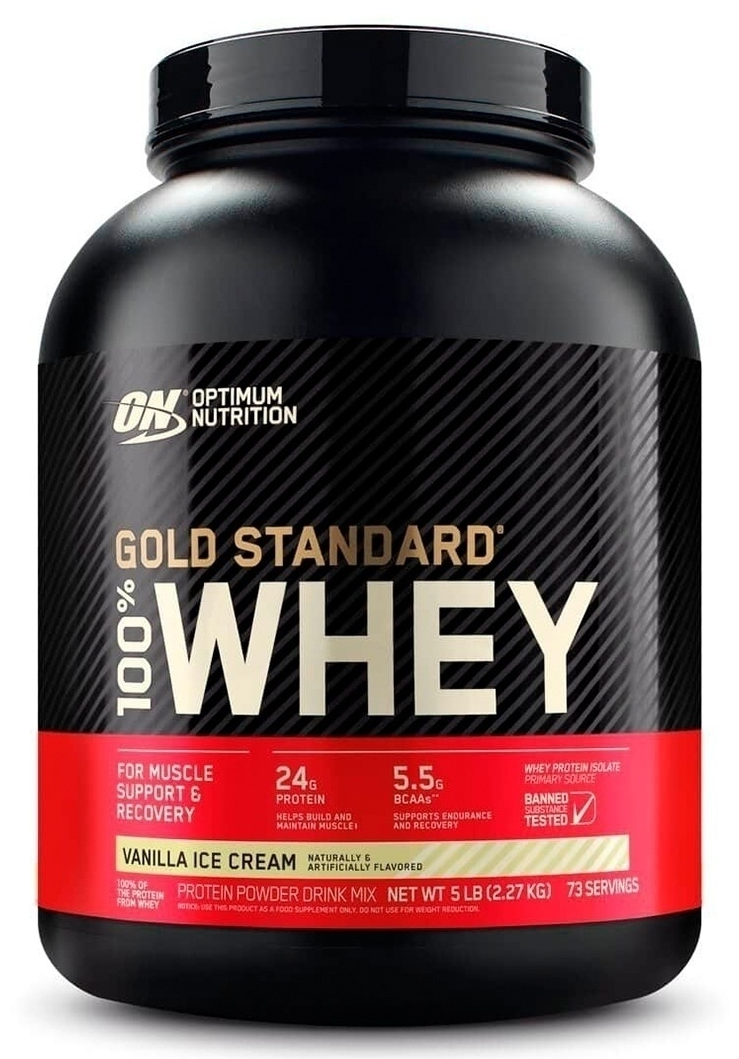 OPTIMUM NUTRITION, Протеин Gold Standard 100% Whey 2260 г Ванильное мороженое - фото 1 - id-p114468193