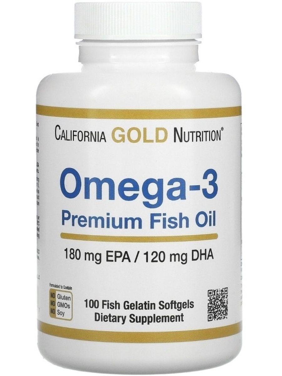 CALIFORNIA GOLD NUTRITION Омега-3 рыбий жир, 100 капсул - фото 1 - id-p114468204