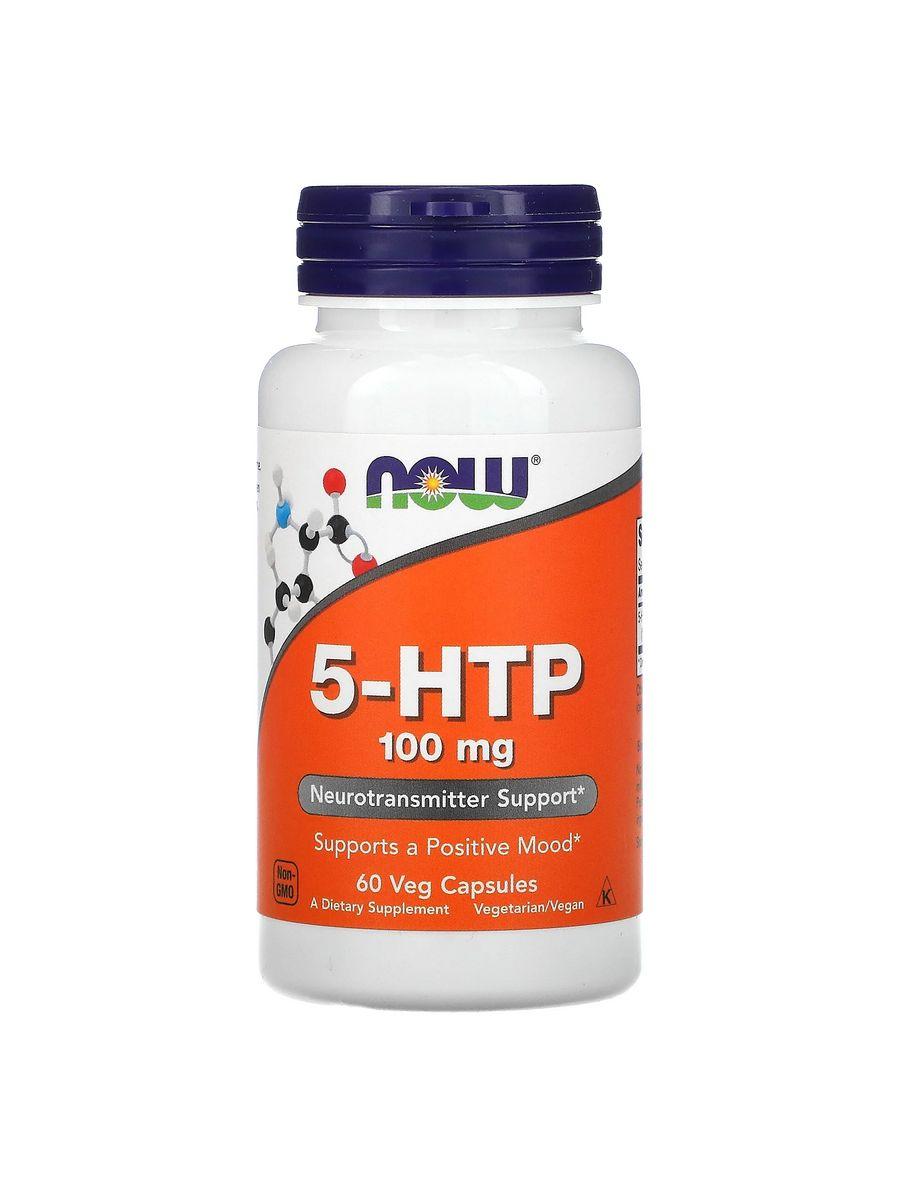 NOW 5 HTP (5-гидрокситриптофан) 100 мг, 60 капсул - фото 1 - id-p114468278