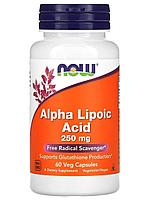 NOW, Альфа-липоевая кислота Alpha Lipoic Acid, 250мг, 60 капсул