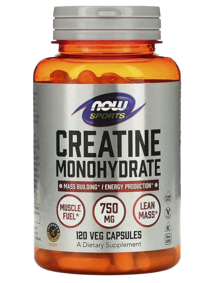 NOW Creatine Monohydrate 750 мг, 120 капсул - фото 1 - id-p114468285