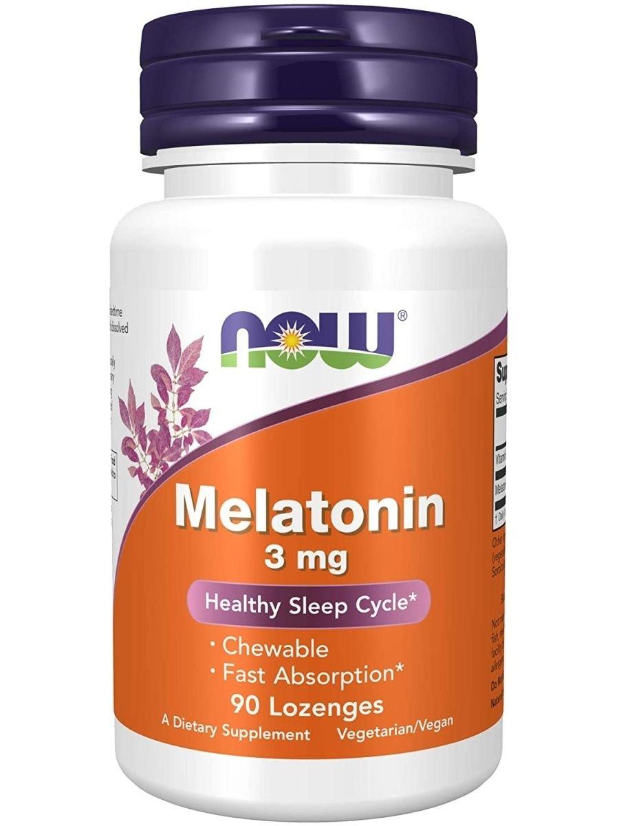 NOW Melatonin 3 мг, 90 пастилок - фото 1 - id-p114468295