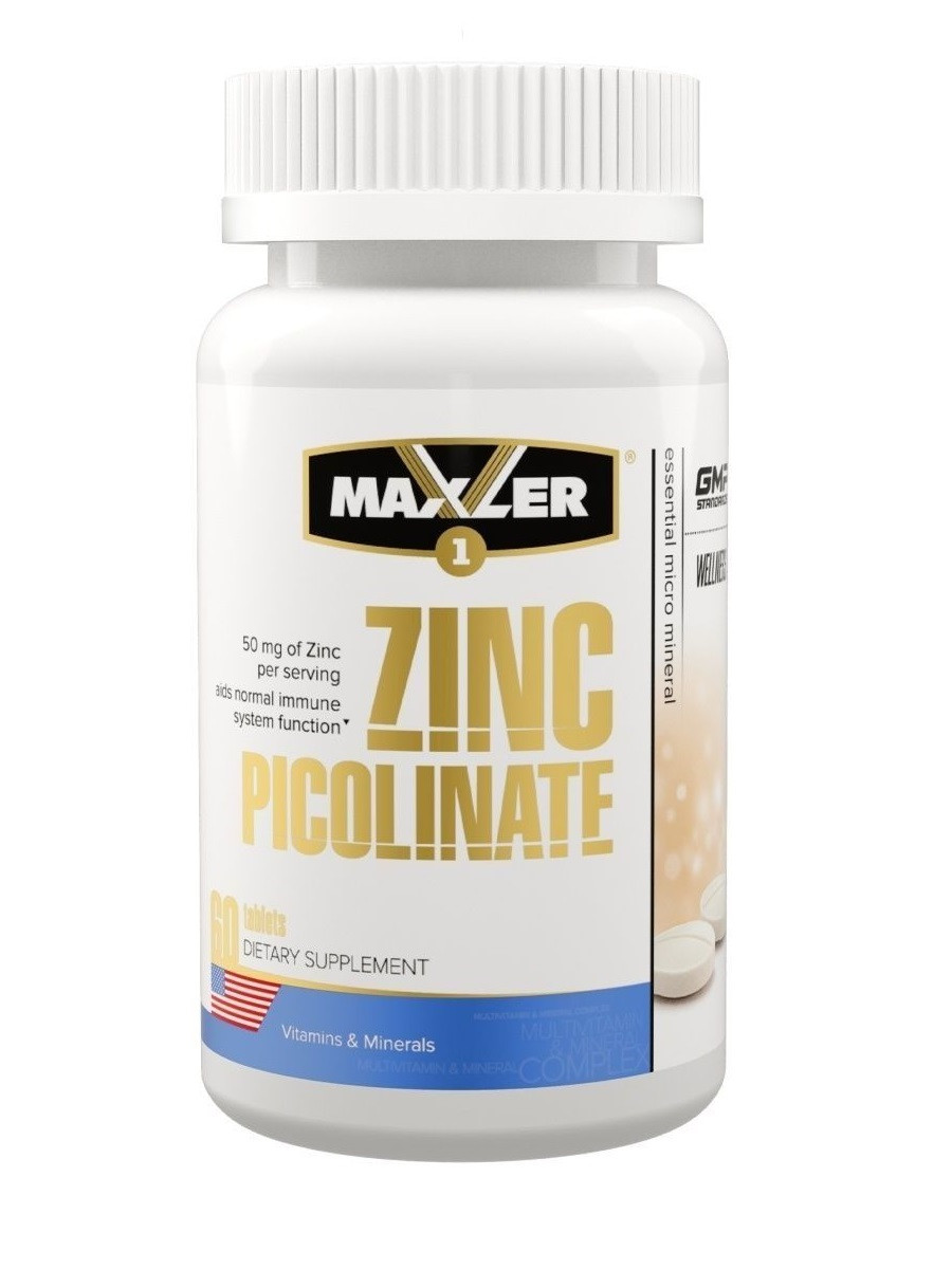 Maxler Zinc Picolinate Пиколинат Цинка 50 мг, 60 таблеток - фото 1 - id-p114468501