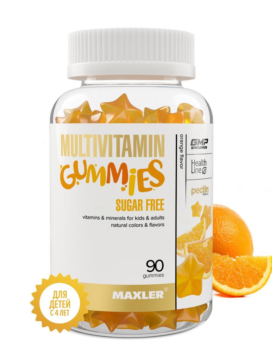 Maxler MultiVitamin gummies KIDS Sugar Free Orange Без Сахара со вкусом "Апельсин", 90 мармеладок - фото 1 - id-p114468507