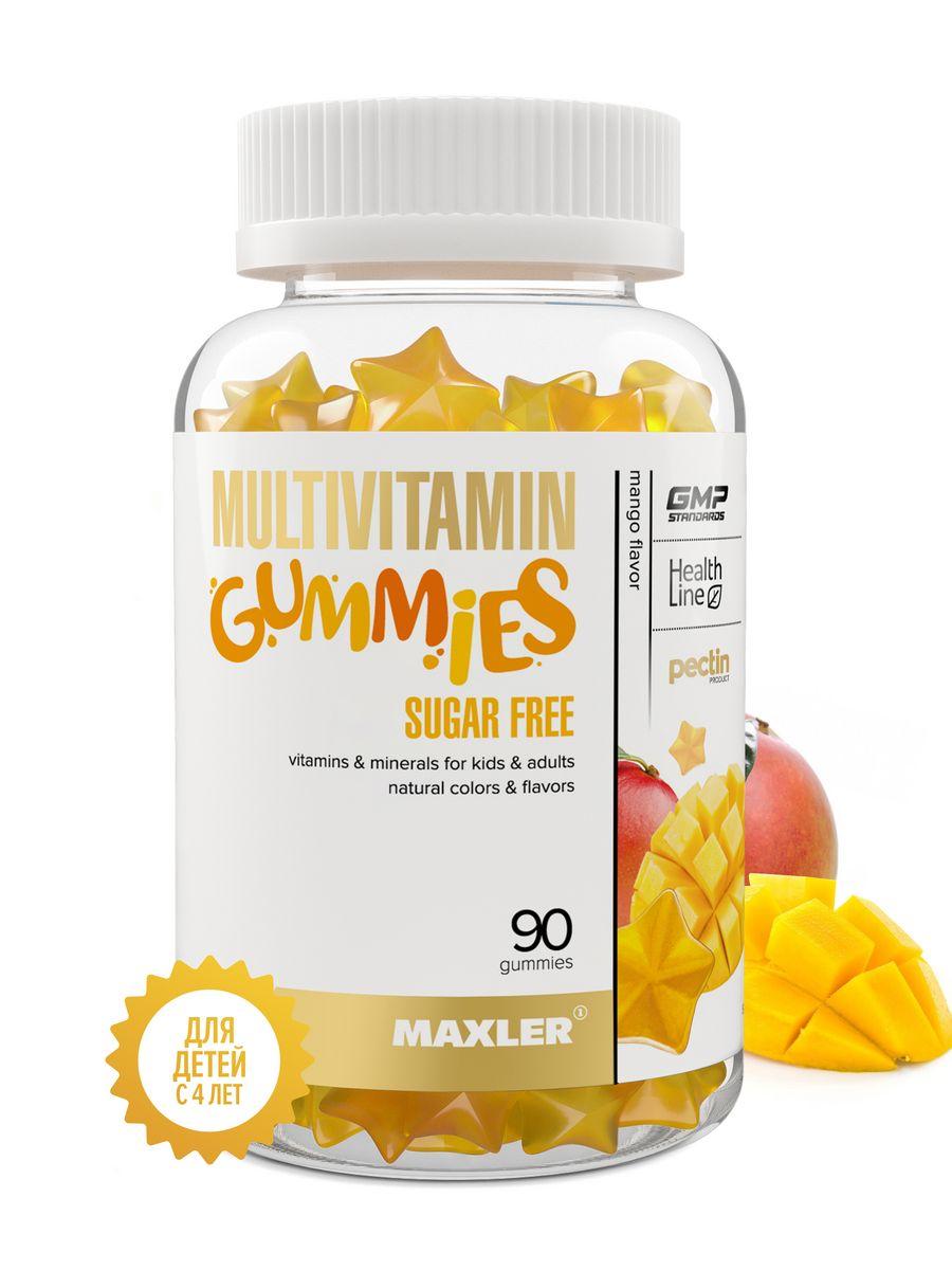 Maxler MultiVitamin gummies KIDS Sugar Free Mango Без Сахара со вкусом "Манго", 90 мармеладок - фото 1 - id-p114468508