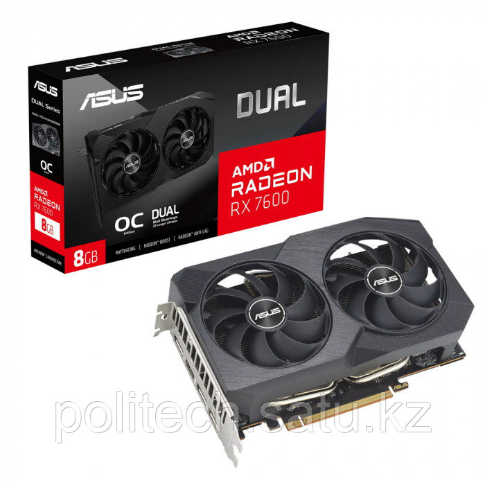 Видеокарта ASUS Dual Radeon RX 7600 V2 OC Edition 8GB GDDR6, 128 bit, HDMI, Display Port, BOX - фото 1 - id-p114509274