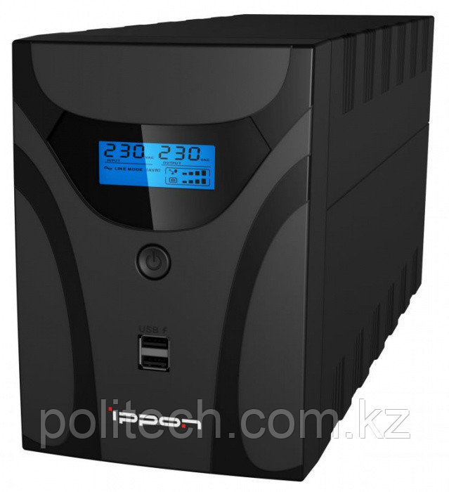 ИБП Ippon Back Power Pro II Euro 2200, 2200VA, 1200Вт, AVR 162-290В, 4хEURO, управление по USB, RJ-45, LCD - фото 1 - id-p114509361