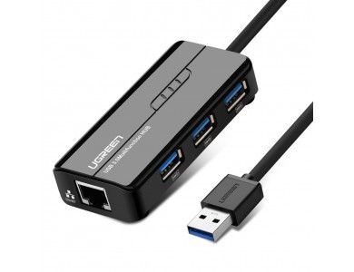 Конвертер сигнала UGREEN 20265 USB 3.0 Hub with Gigabit Ethernet Adapter - фото 1 - id-p94098615