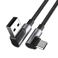 Кабель UGREEN US176 Angled USB 2.0 A to Type C Cable Nickel Plating 
Aluminum Shell 0.5m (Black)