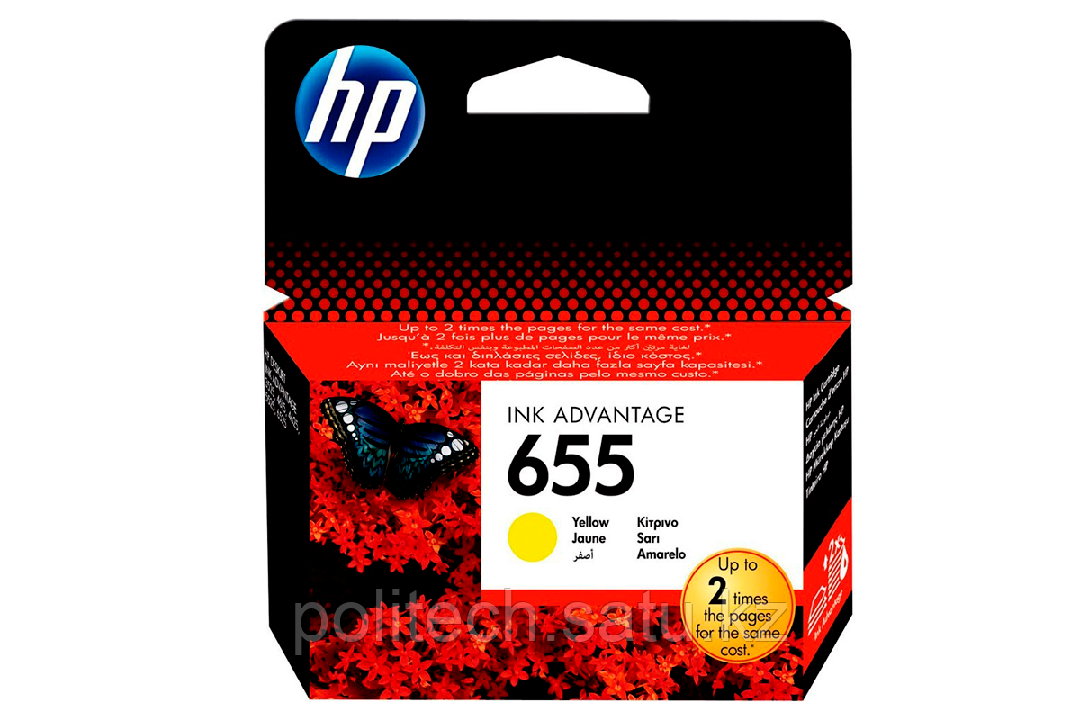 Картридж HP CZ112AE №655 Yellow Ink Cartridge для HP DJ 3525, 4615, 4625, 
5525, 6525 e-All-in-One