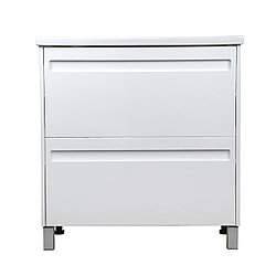 Напольная тумба под умывальник 80 Турин белого цвета с умывальником