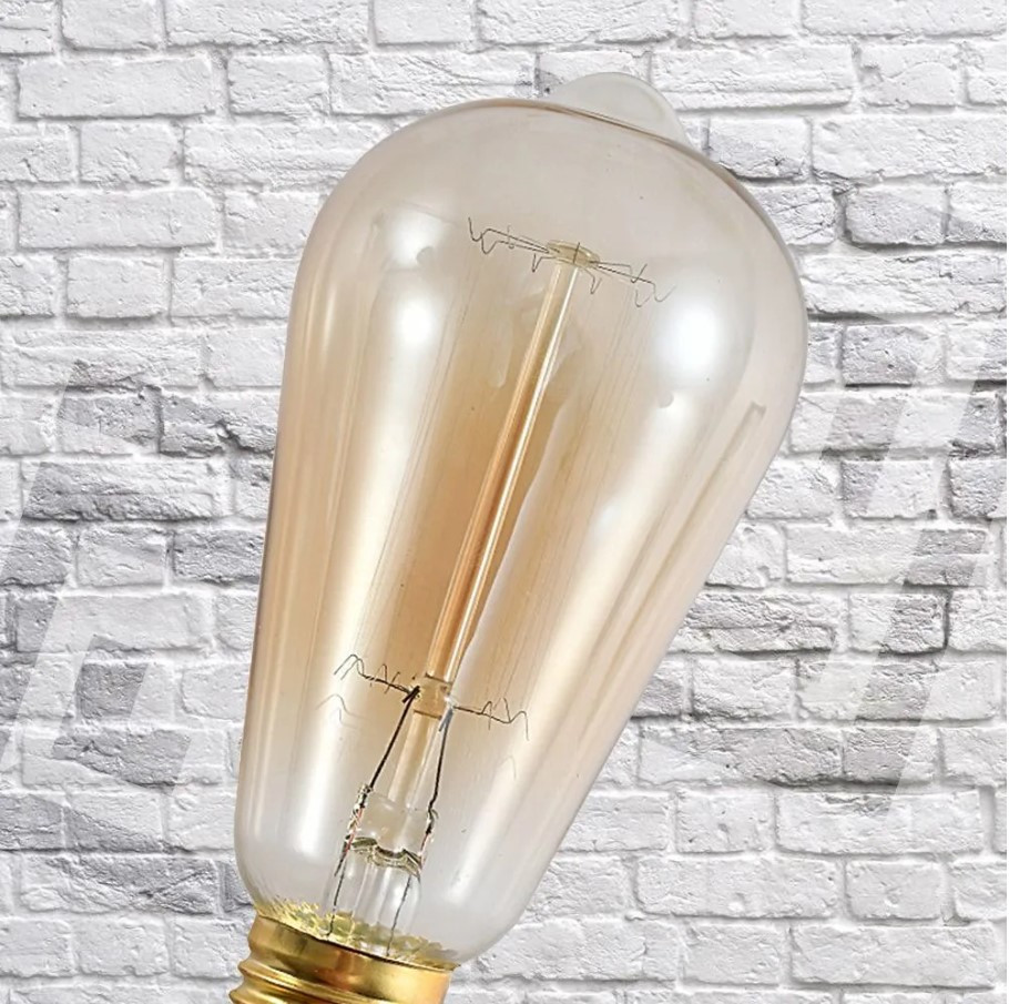 Лампа накаливания (винтажная лампочка) Эдисона ST64 (E27, 40Вт, Теплый свет) - фото 4 - id-p114510696