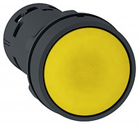 Моноблочная кнопка, пластик, желтый, Ø22, пружинный возврат, без маркировки, 1 НО + 1 НЗ XB7NA85