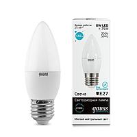 Лампа Gauss LED Elementary Candle 8W E27 4100K 1/10/50 (AC)