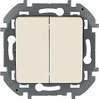 ВЫКЛЮЧАТЕЛЬ С/У 2-КЛАВИШИ 10A 250V БЕЗВИНТОВЫЕ ЗАЖИМЫ СЛОНОВАЯ КОСТЬ INSPIRIA /LEGRAND/